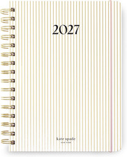 Kate Spade 2027 Planner Gold Pinstripe Large Weekly Monthly Agenda NEW picture