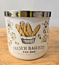 Bath & Body Works FRENCH BAGUETTE 3-Wick Candle 14.5 oz White picture