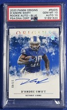 2020 PANINI ORIGINS D'ANDRE SWIFT #RADS ROOKIE AUTO BLUE 17/49 PSA 10 AUTO 10 picture