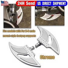 Chrome Motorcycle CNC Cut FootPegs Rear Passenger Floorboards For Harley Touring picture
