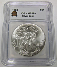 1986 American Silver Eagle ICG MS 69+ picture