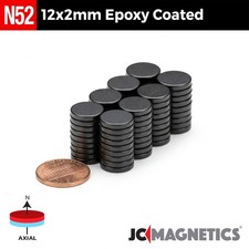 12mm x 2mm Epoxy Coated N52 Rare Earth Neodymium Magnet Disc 12x2mm picture