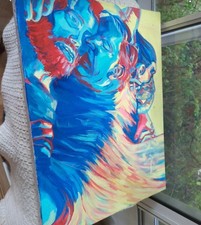 Abstract Modern Figures Portrait Painting on Canvas Unframed 24x18 in picture