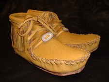 Buffalo Women's Moccasins indian Leather Pawnee Style *ANY SIZE or COLOR* Bison picture