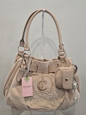 Juicy Couture Sparkle Royal Tote Buff Beige Daydreamer Velour Y2k Rare Viral New picture