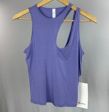Lululemon Cut Out Shoulder Yoga Tank Top Women Size 4 Purple Active Lavender NEW picture