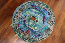 Vintage 1960's Mexican Painted Cotton Circle Skirt Size 32