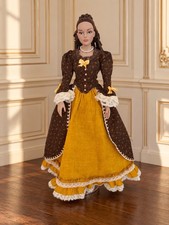 ~Pearls & Golden Lace~ OOAK Robe à l’Anglaise Outfit Gown For Tonner RTB101 Doll picture