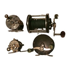 Vtg Lot of 4 Various Fishing Reels 2 Penn Hendryx Kalamazoo Tackle Company Cabin picture