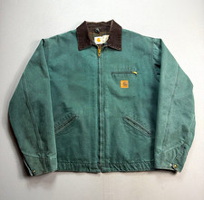 Vintage 90s CARHARTT J43 HTG Green Detroit Workwear Jacket MINT RARE picture