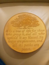 2015 Signed Stephen Schlanser 7x7 ArtGlass, GoldEtched. Proverbs 3:18 Wisdom  picture