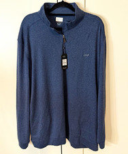 Greg Norman Men's Blue Golf Sweater 1/2 Zip Mock Neck Logo XXXL picture
