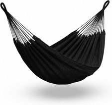 Double Rope Hammock 12Ft 2 Person 450Lbs with Spreader Bar Straps Chains Black picture