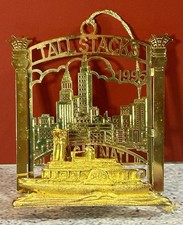 1995 McAlpin's CINCINNATI Tall Stacks Christmas Tree Ornament Gold Plated Finish picture