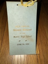 38th Annual Alumni Banquet of the Morris High School June 26, 1930 Program picture