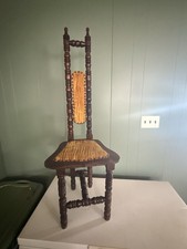 Jacobean Spanish Hall Prayer Chair 48 “ Gothic Antique, picture
