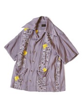 Kapital Silk Rayon Peckish Rainbowy Wrangle Collar Cuba Shirt 'Purple' picture