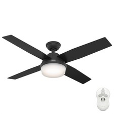Hunter Fan 52 inch Matte Black Indoor Ceiling Fan with Light and Remote Control picture