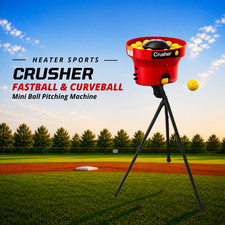 NEW Heater Sports Crusher Mini Ball Pitching Machine Fastball Curveball CR99 picture