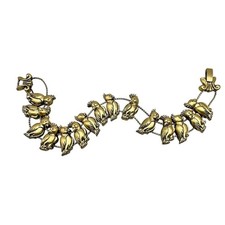 Vintage Tropical Parrot Bird Charm Slide Bracelet Gold Tone New Old Stock Avian picture