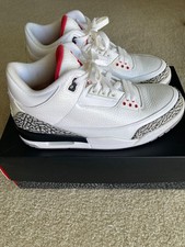 Jordan Air Jordan 3 Retro White Cement 2011 White/Fire Red  size 8.5 never worn picture