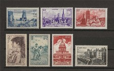 France 1945 Caen Rouen Dunkerque Saint-Malo French City World War 7 stamps MNH picture