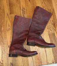New Frye Leather Burgundy Riding Boots - Size 6 picture