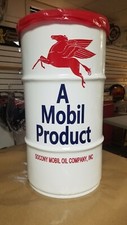 MOBILGAS PEGASUS 1930S 1940S 1950S VINTAGE GAS STATION  STYLE 16 GALLON TRASHCAN picture
