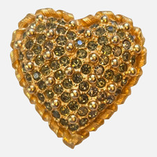 Rare Pre-Copyright Vintage DeNicola Clear Pave Rhinestone Heart Brooch Pin 1957 picture