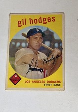 1959 Topps GIL HODGES Los Angeles Dodgers #270 Good Condition picture