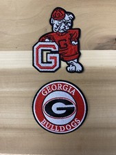 UGA GEORGIA BULLDOGS VINTAGE Embroidered Iron On Patches Bundle picture