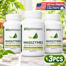 1-3Pack Bioptimizers Masszymes 120 Caps Advanced Proteolytic Enzyme  Exp 2028 picture