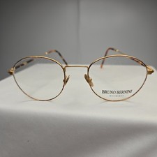 Vintage Bruno Bernini Occhiali A04 Round Eyeglasses Matte Gold Tortoise NOS Mint picture