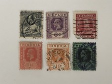 KGV Commonwealth Stamps – Ceylon, Nigeria, Gold Coast, Canada - Used Selection picture