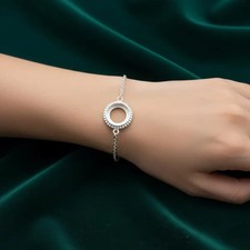 925 Sterling Silver 10mm Round Bezel Bracelet Blank DIY Resin Keepsake Handmade picture