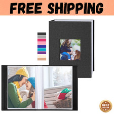 Photo Album 4x6 100 Pockets 2 Packs Small Mini Capacity Linen Photo Album Bulk picture
