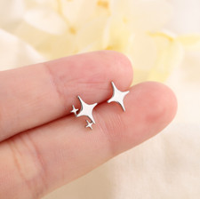 Tiny Stars Ray Silver Titanium Mismatch Stud Earrings picture