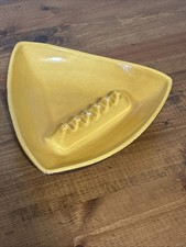 Vintage MCM Mustard Yellow Triangle ASHTRAY Ceramic 7003 California Pottery USA picture