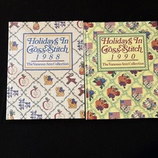 LOT 2 Holidays In Cross-Stitch The Vanessa-Ann Collection BOOKS 1988-90 VTG picture