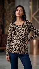 H&M Basic Leopard Print Button-Up Cardigan Sweater picture