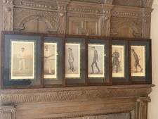 Set of 6 Original Antique VANITY FAIR “Spy” Sporting Prints c.1870s–1890s Framed picture