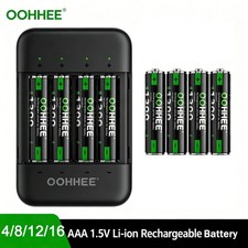 4/8/12/16PCS AAA 1.5V 1300mWh Rechargeable Lithium Batteries with Charging Box picture