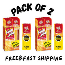 (2 PACK) Slim Jim Beef 'N Cheese Smoked Sticks,Original Flavor,0.9 oz.(10 Count) picture