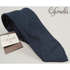 Brand new Cifonelli Tie 100 Silk Hopsack Weave Navy picture