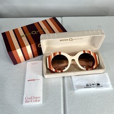 Etnia Barcelona Ibiza 12 WHOG Resort Coastal Striped HD Lens Box Case NEW Italy picture