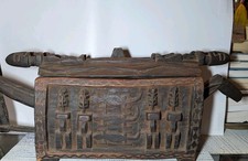 Vintage African Antique Wooden Ceremonial Vessel Dogon Ark Rare Intact picture