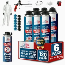 BondXtra Spray Foam Insulation Kit (6 x 32.80 oz/930gr -120 Brd ft) Self-Expandi picture