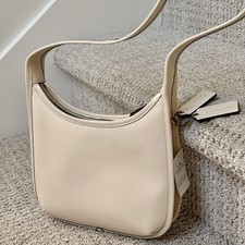 🐚 NWT Originals COACH Curve Zip Shoulder Bag in Brass/Chalk White Leather CAF11 picture