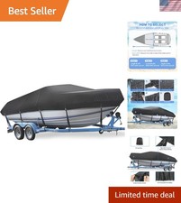 Heavy Duty Black Boat Cover 17-19ft – Anti-UV & Weather Resistant Construction picture