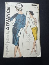 Rare 1960s Advance 9881 Vintage Original Separates Overblouse & Skirt Pattern 12 picture